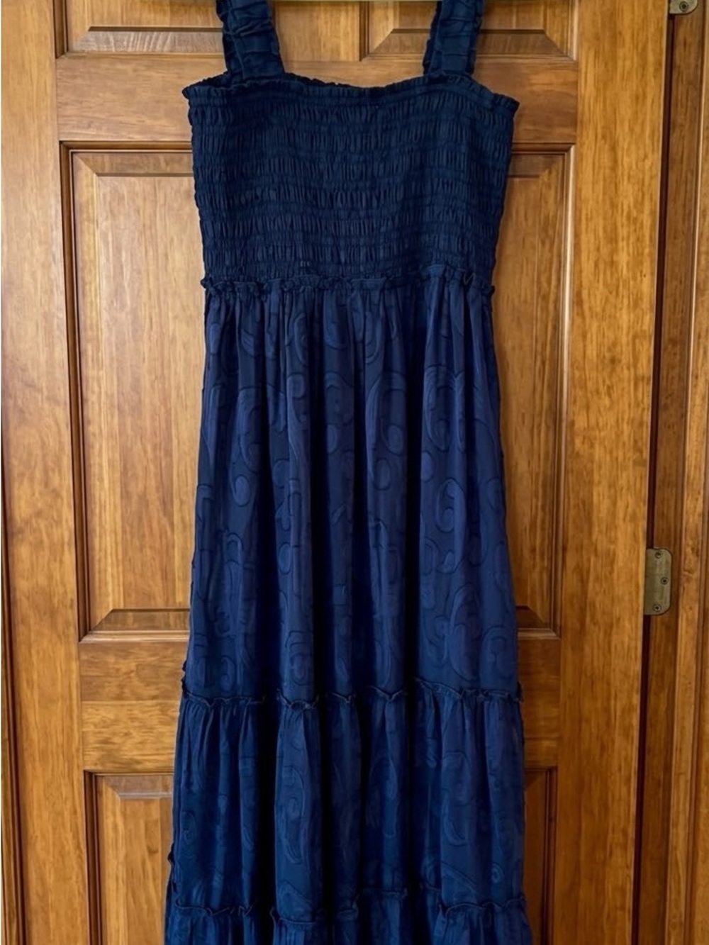 Lilly Pulitzer Navy Smocked Tiered Maxi Dress
